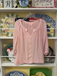 Lilly Pulitzer Pink Blouse 100% Silk Women’s Size Medium - Picture 1 of 16