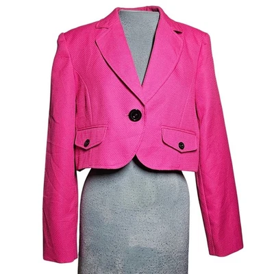 Pink Crop Blazer Jacket Size 10 Foto 1 de 4