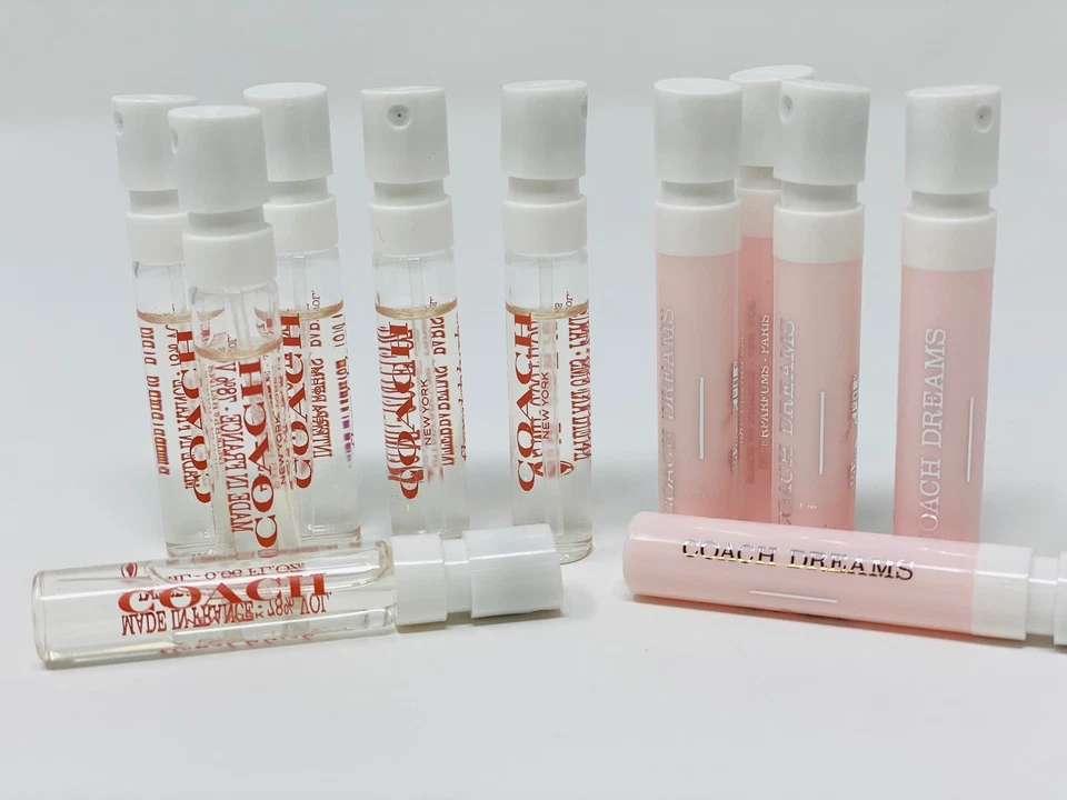 24 pac-8 Coach New York Rubor Floral EDP 0,05 oz y 14 Coach Dream SIN TARJETAS Foto 1 de 4