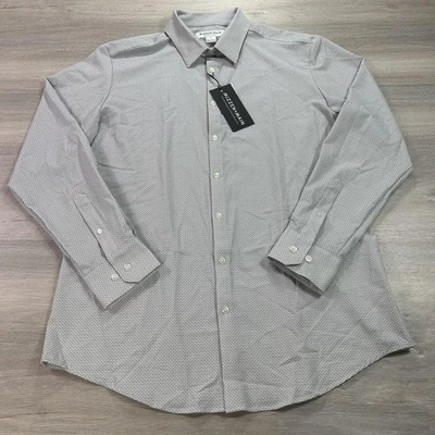 NUEVA Camisa Mizzen+Main Para Hombres XL Gris Sotavento Rendimiento Ajuste Elástico Foto 1 de 4