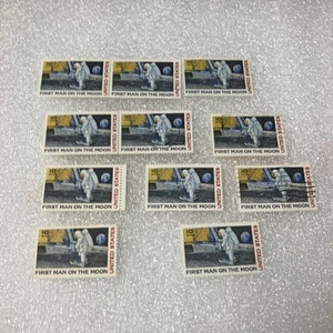 11 First Man On The Moon ** 1969 APOLLO 11 ** U.S. Air Mail Stamps 8 MNH/3 USED. - Picture 1 of 15