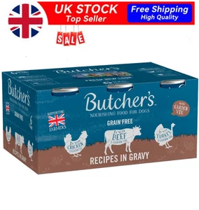 ✅Butcher's Recipes in Gravy Wet Dog Food 6 X 400g Tins Beef Chicken Turkey Veg✅ - Picture 1 of 9