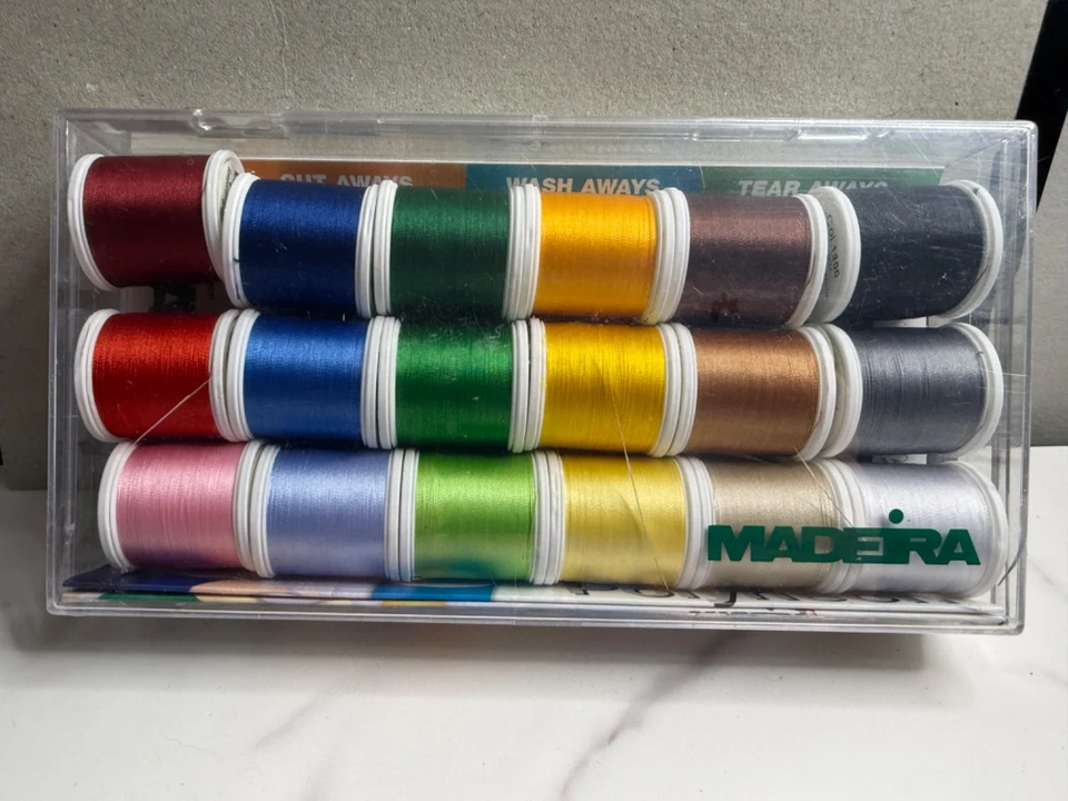 NEW SEALED-Madeira Machine Embroidery Thread-Polyneon #8045 In Storage Case - Image 1 of 4