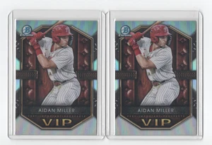 Aiden Miller 2025 Bowman Chrome VIP insert #VIP-19 2 card lot w/sleeves - Picture 1 of 2