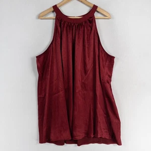 Torrid Größe 3 Satin Neckholder Top Granatrot Urlaub Weihnachten elegant fließend Bluse - Bild 1 von 8