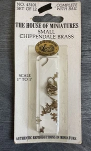 The House Of Miniatures Large chippendale brass drawer pulls set of 12 NO. 43102 - Picture 1 of 3