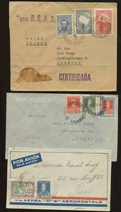ARGENTINA 1930-47 AIRMAILS EUROPE 14 stamps on 5 COVERS - Picture 1 of 1
