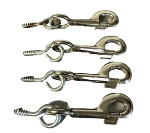 Lot of 4 Slide Bolt Spring Snap 3 1/4 W/Screw Rings - Picture 1 of 5