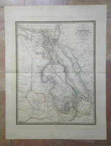 EGYPT ETHIOPIA SOUDAN DATED 1837 ANDRIVEAU-GOUJON LARGE ANTIQUE MAP 19TH CENTURY - Picture 1 of 9