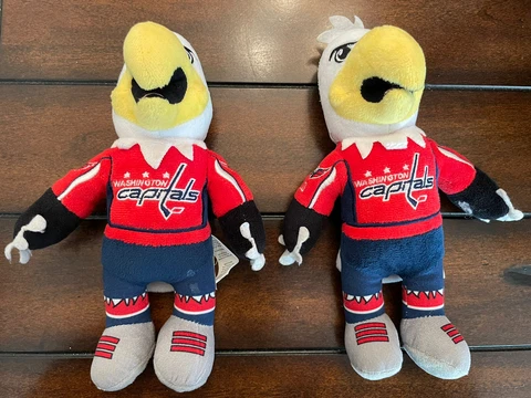 2x Washington Capitals Slapshot 10” Mascot Plush Figure FOCO Stuffed Animal Cover
