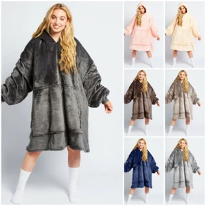 SUDADERA CON CAPUCHA GIGANTE DE GRAN TAMAÑO CON CAPUCHA MANTA SUPER SUAVE PELUCHE SHERPA FELPA - Imagen 1 de 8