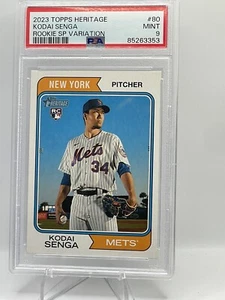 2023 Topps Heritage Rookie SP Variation #80 Kodai Senga Mets RC Rookie PSA 9 - Picture 1 of 1