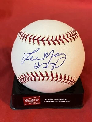 LEE MAY AUTOGRAPHED SIGNED MAJOR LEAGUE BASEBALL OML #23 CINCINNATI REDS COA - Image 1 of 2
