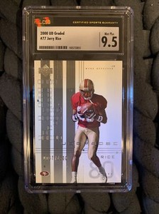2000 UD Graded #77 Jerry Rice #0867/1500 CSG Mint Plus 9.5 Graded Slab NFL HoFer