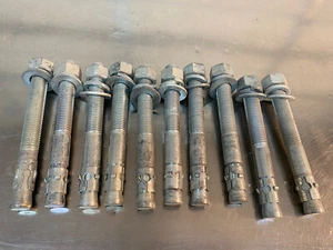 (10) 3/4" x 7" Wedge Anchors, Zinc, With Hardware - Picture 1 of 3
