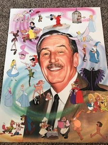Walt Disney Poster 18x24 Mickey Minnie Mouse Donald Duck Snow White Cinderella - Picture 1 of 8