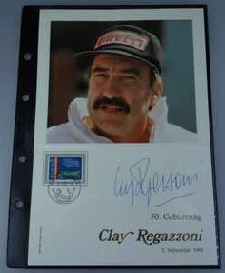 Handschriftliches Autogramm Clay Regazzoni Philswiss 1989 (112174) - Picture 1 of 3
