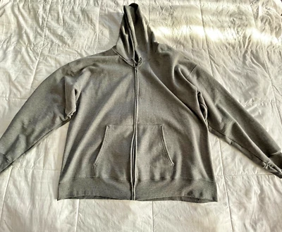 Hanes XXL Gray Hooded Sweatshirt Full-Zip Ultimate Cotton Heavyweight - Image 1 of 4
