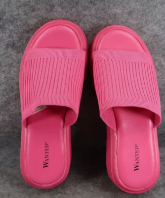 Wanted Zapatos Mujer 7.5 Sandalia Toboganes Plataforma Rosa Moda Informal Tejido Cómodo Foto 1 de 4