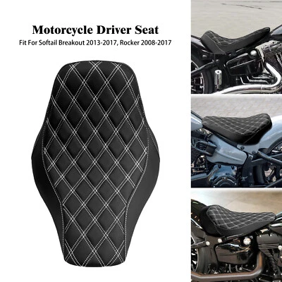 Driver Solo Seat w/ White Stitching For Harley 2008-17 Rocker C 13-2017 Breakout - Image 1 of 4