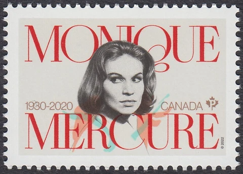 MONIQUE MERCURE = ACTRESS = Single from Minisheet Canada 2022 MNH Cover