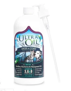 Ultra Oil Skin & Coat Supplement For Dogs, Cats & Horses - Pump Included - Picture 1 of 9