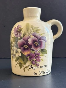 Vtg Yesteryears Marshall Pottery Jug Violets Marshall Texas 6" - Picture 1 of 10