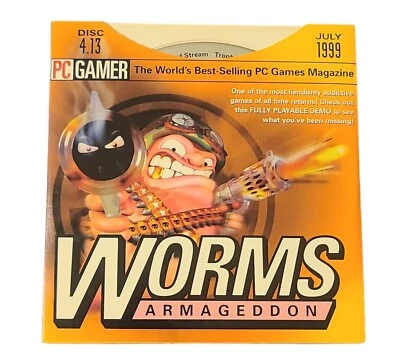 PC Gamer Demo CD Disc Worms Armageddon 4.13 July VINTAGE 1999 WIN 95+ Required - Image 1 of 2
