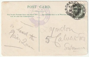 1907 COT HOUSE INN KILMUN PPC VIOLET 'POSTED ON BOARD S S FAIRY QUEEN CACHET' - Picture 1 of 3