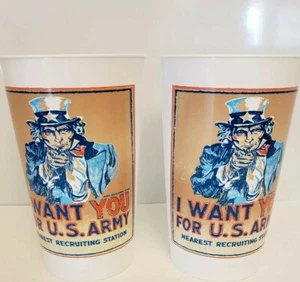 RARE Uncle Sam 32 oz Plastic Collector's Cup "I want you for US Army" Recruiting - Picture 1 of 3