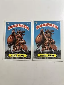 1986 Garbage Pail Kids 1986 #113a ALICE ISLAND #113b LIBERTY LIBBY - Picture 1 of 4