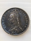 Queen Victoria 1887 Silver Half Crown EF AUNC