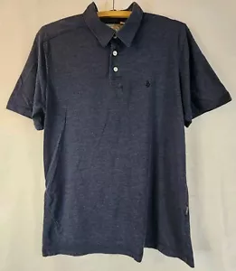 Volcom Men's Polo Shirt Short Sleeve Pullover Embroidered Logo Blue Size Medium - Picture 1 of 10
