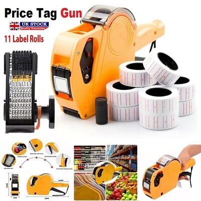 ADL New Price Tag Gun Pricing Labeller +11 Label Rolls Sticker Spare Ink Shop Retail