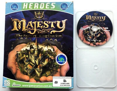 Majesty The Fantasy Kingdom Sim, Win 95/98 PC CD-ROM Large Retail Box & Disc VGC - Image 1 of 2