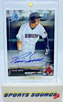 Pavin Smith 2017 Bowman Chrome Draft Auto 1st Bowman Dbacks CDA-PS - Image 1 of 2