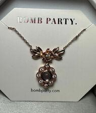 Bomb Party Necklace RBP5293 “Just the Thing” September Lab Sapphire Rose  Gold Pl