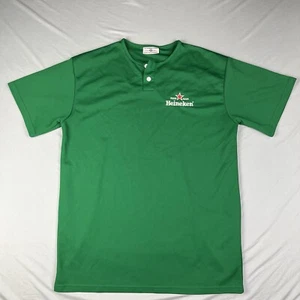 Heineken Coachella Shirt 2013 Mens Medium Short Sleeve Shirt Henley Green - Picture 1 of 6