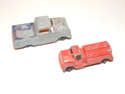 Lote de 2 Tootsietoy vintage Ford Pick Up Truck e Firetruck - Imagem 1 de 4