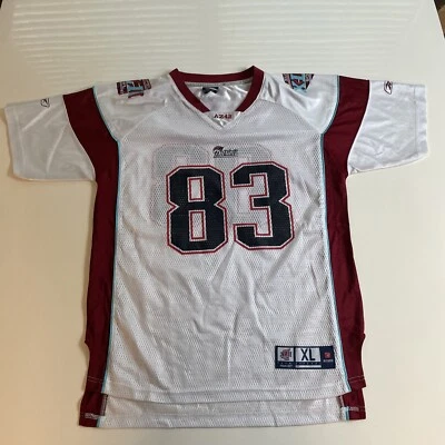 Camiseta Wes Welker #83 New England Patriots Super Bowl NFL Reebok Juvenil XL Foto 1 de 4