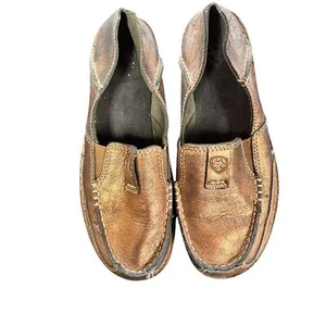 Ariat Cruisers Bronze Leather Loafers Slip On Flats Comfort Womens Size 6.5 GUC - Picture 1 of 7
