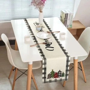 Christmas Vintage Table Runner 72in for Long Table Kitchen Heat Resistant Stain - Picture 1 of 2