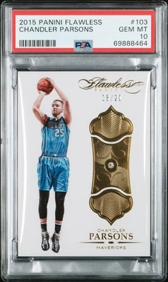 Panini Flawless Diamond NBA #103 2015 Chandler Parsons/20 PSA 10 gemas como nuevo Pop 1 Foto 1 de 2