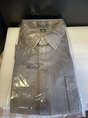 Countess Mara Mens Shirt Large - Dark Tan - New Long Sleeves - Image 1 of 4
