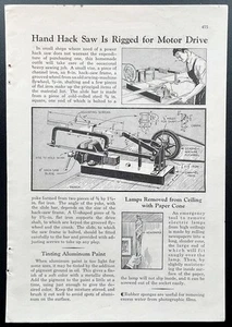 Motosega elettrica "Il seghetto manuale è truccato per azionamento a motore" 1936 HowTo PIANIFICA senza saldatura - Foto 1 di 1