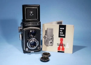Yashica A 120 pellicola medio formato 6x6 fotocamera TLR obiettivo Yashimar 80 mm f3,5 * superba - Foto 1 di 13