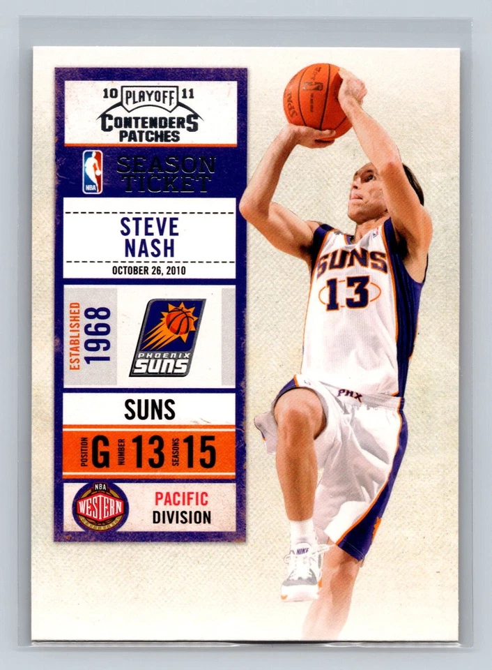 2010-11 Playoff Contenders Patches #12 Steve Nash Phoenix Suns - Image 1 of 2