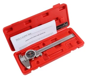 0-6" x 0,001" (Bereich x Auflösung) Messschieber, schwarzes Zifferblatt rote Nadel, Fleck... - Bild 1 von 9