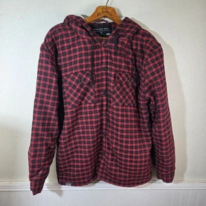 Men's Projek Raw Red and Black Plaid Fleece Lined Men's Jacket Size XL - Picture 1 of 13