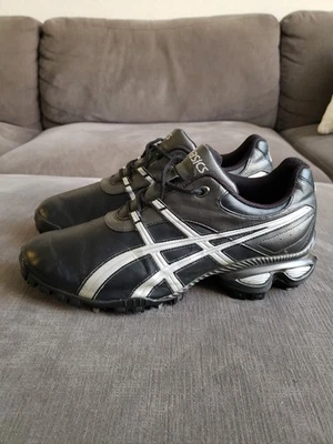 Size 13 - Asics Men's Gel Linkmaster Black Silver Athletic Spiked Golf Shoes  - Image 1 of 4